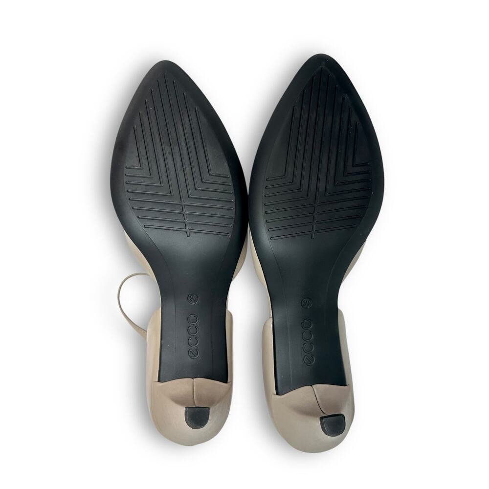 Ecco Shape 45 Pointy Sleek Mary Jane Pumps EU 39 Grey Rose Comfort D Orsay Heels - Picture 10 of 15